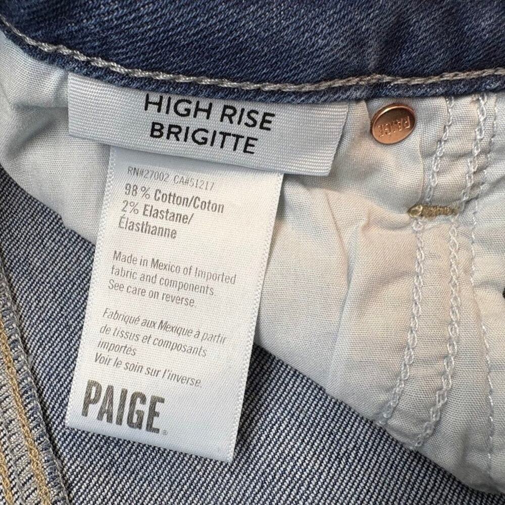 PAIGE Boyfriend Jeans Brigitte High Rise Straight Leg Vintage Wash Denim NWT 24 - Picture 8 of 11